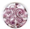 1 30x8mm Crystal with Amethyst Squiggle Lampwork Disk